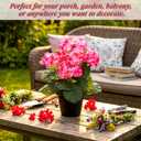 Zeyune 4 Pack Artificial Geranium Flowers for Outdoors Silk Flower UV Resistant Fake Plants Realistic Faux Flowers Outside for Home Kitchen Garden Patio Table Centerpiece(Pink)