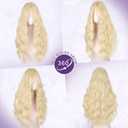 Haloo Blonde Wigs with Curtain Bangs for Women - Long Wavy Middle Part Natural Looking Synthetic Hair Wig for Daily Party Cosplay Costume, 26 Inch