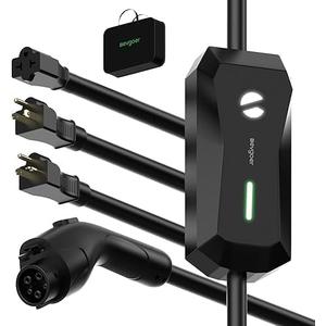 Level 1/2 EV Charger, 16A 110-240V Portable EV Charger with 25FT Cable, Home Electric Vehicle Charging Stations with NEMA 6-20 Plug NEMA 5-15 Adapter for All J1772 EVs