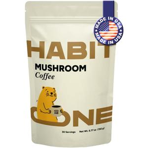 Mushroom Coffee Made in USA - 10 in 1 Blend - Great Taste - Smooth Energy - No Bloating with Lions Mane, Cordyceps, Reishi, Chaga - Adaptogens & Nootropics 30 Servings, BBD: APR 2027