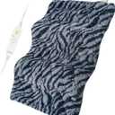 Full Weighted Heating Pad for Back, Neck, and Shoulder Pain Relief with Auto Shut Off, Extra Large 12 x 24, Grey Blue-PLH02