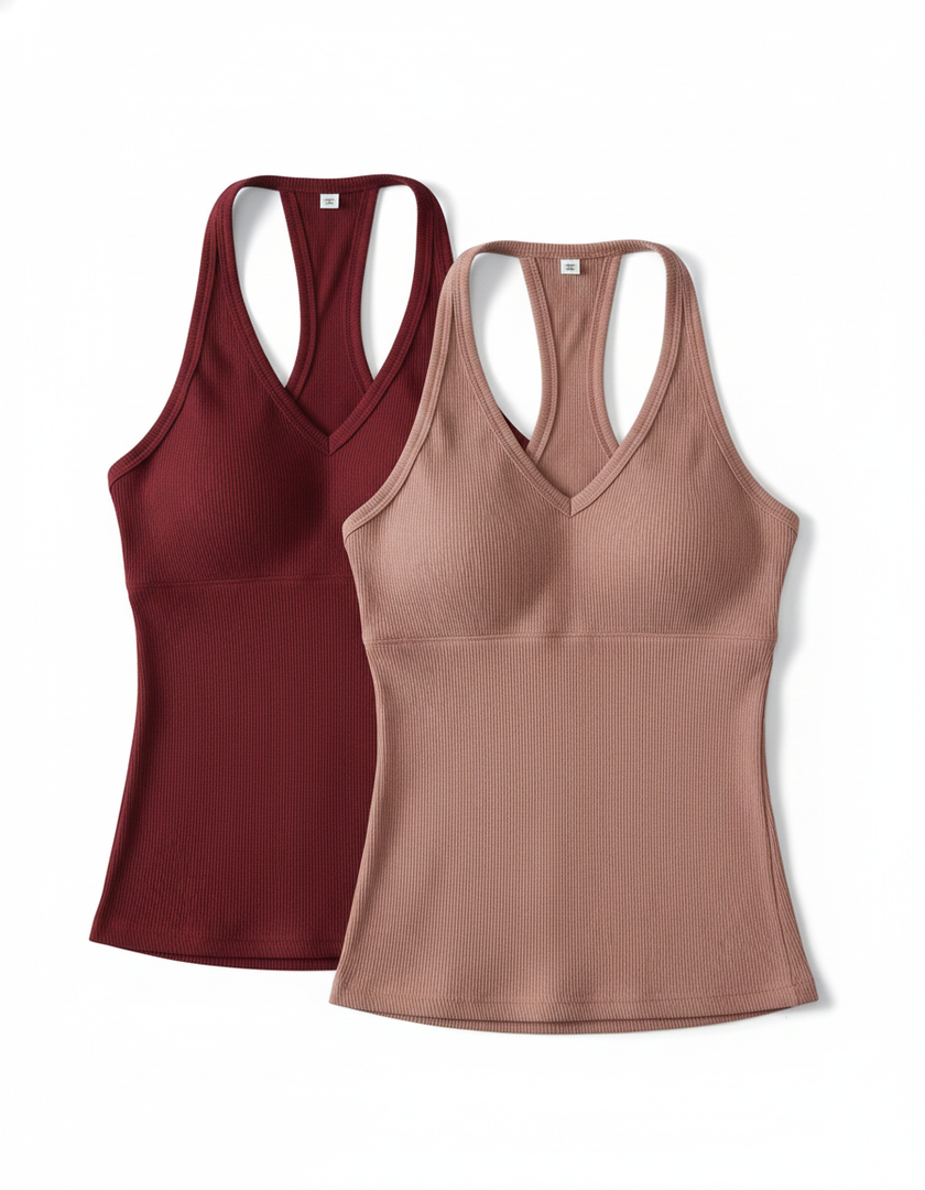 iGENJUN 3 Pack Workout Tops for Women Racerback Basic Tank Summer 2025 Camisole V Neck Slim Fit Ribbed Sleeveless Small