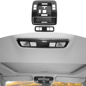 RT-TCZ for Silverado Overhead Console Panel Trim Cover for Chevy Silverado GMC Sierra 2014-2018 ABS Black Carbon Fiber Interior Accessories 3pcs