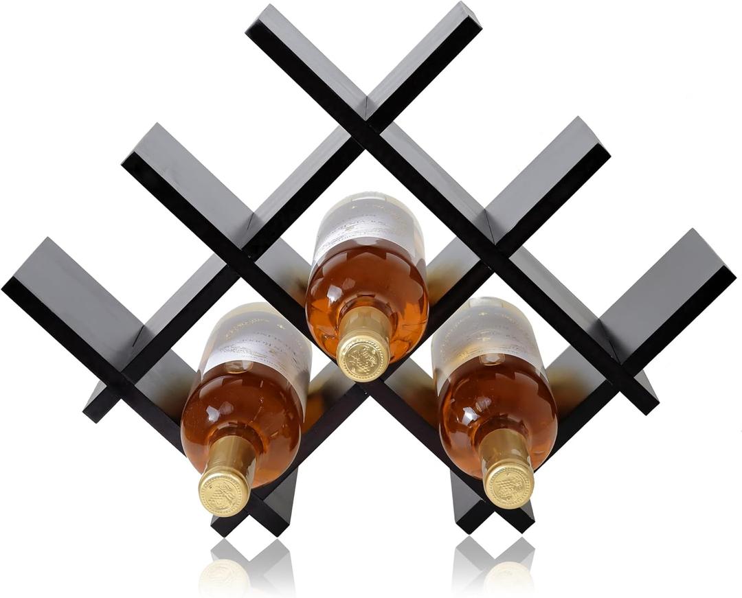 Countertop Rack, Tabletop  Holder for 8 Bottle, Auburn Color Mahogany