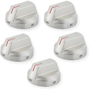 atgestore DG94-04167 Stainless Steel Gas Stove Knobs Replacement for Samsung Stove Oven Knobs DG94-04167A NX60A6511SS NX60A6111SS Samsung Range Knobs Gas Cooktop Burner Control Knobs 5Pcs