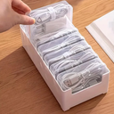 LJRHYEH Cable Organizer Storage Box with 7 Wire Ties,Desktop Cable Management Box with Switch, Power Cord Organizer for Office,Home,Desk Accessories Storage Stationery Supplies（Clear）