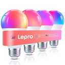 Lepro B1 AI Smart Light Bulbs - WiFi & Bluetooth RGBWW Color Changing LED Bulb Works with Alexa & Google Assistant, Personalized Al Lighting Designer, AI Voice Control, Music Sync, 2.4GHz Only, 4 Pack