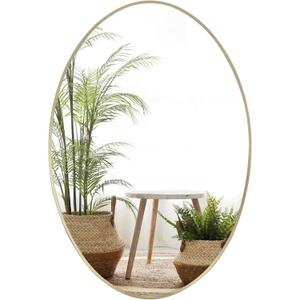 Gold Oval Wall Mirror, 24"x36" Oval Bathroom Mirror, Vanity Mirror of Metal Frame, Home Decorative Wall Mounted Mirror for Bathroom, Living Room, Entryway, Vanity