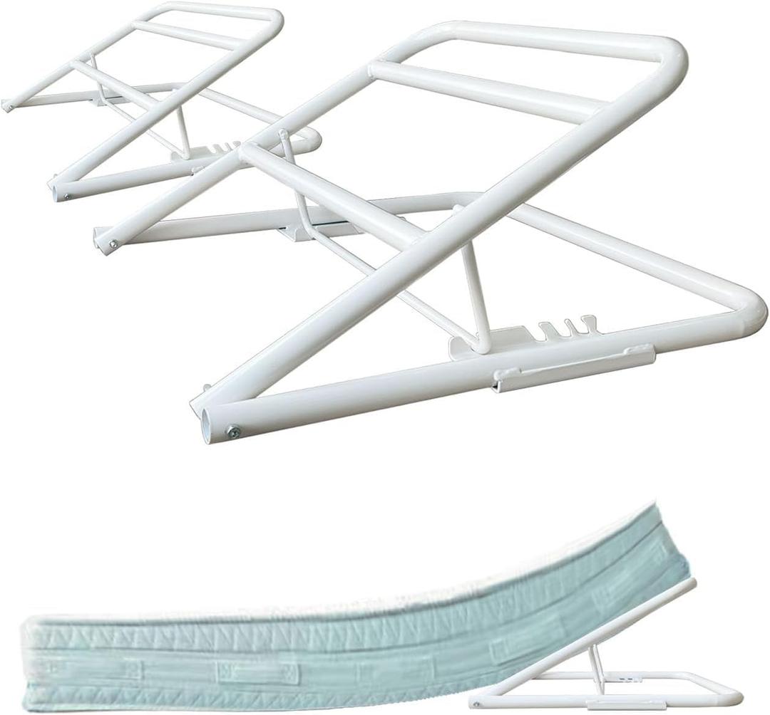 2 Pack Under Mattress Wedge,Adjustable Height Bed Wedges,Metal Mattress Elevator, Mattress Wedge for Sleeping, Acid Reflux, GERD,Heart Burns, Recovery Care