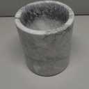 HillSpring Large Marble Kitchen Utensil Holder for Countertop, Tool Organizer with Protective Padded Base, Farmhouse Decor Gift, Wine Chiller Bucket, 6.4", Grey (Gray)