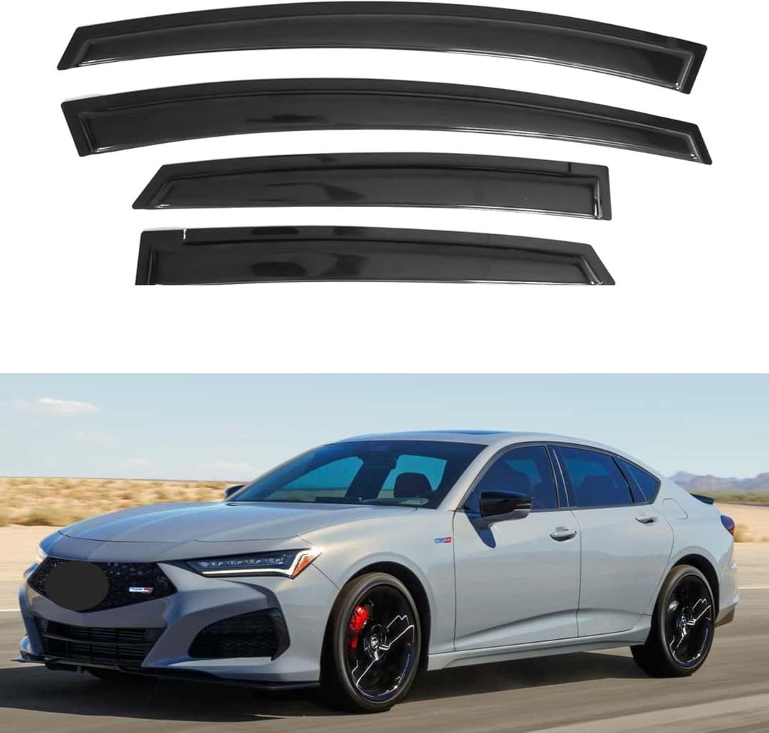 IG Window Visors Fit for 2021-2025 Acura TLX, Out-Channel Rain Guards Vent Wind Deflectors 4PC, Car Accessories for 21-25 Acura TLX