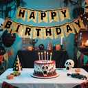 Stranger Theme Party Decorations Banner,Things Party Decorations,Spooky Party Decoration,Happy Birthday Banner Decoration,Backdrop Wall Decors Photo Props