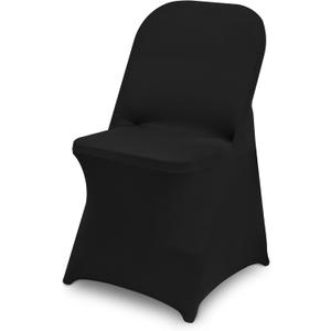 10 Packs Black Spandex Stretch Folding Chair Covers for Wedding Party,Universal Fitted Washable Dining Seat Slipcovers Protector Decoration for Holiday Banquet Birthday Celebration Event