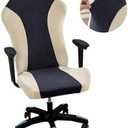 Lavish Cover Velvet Stretchable Gaming Chair Cover, Washable, Anti-Scratch Slipcover with Armrest Protection, Cat Scratch Proof for Office and Computer Chairs(No Chair, NavyBlue)