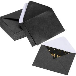 Yahenda 200 Count Black Mini Gift Card Envelopes Bulk Wedding Pocket Small Paper Envelopes Gift Card Sleeves Greeting Business Tiny Pocket 4 x 2.7 Inch for Holidays Wedding Baby Shower Birthday
