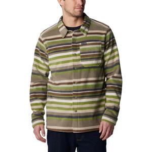 Columbia men's Steens Mountain Printed Shirt Jacket (3X, Stone Green Surfcrest Stripe Print)