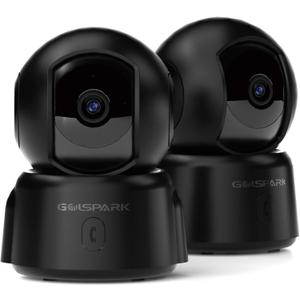 GOLSPARK Dog Pet Camera for Home Security 2K, 2.4GHz WiFi Camera Baby Monitor for Room with Motion Tracking Detection Night Vision, Two-Way Audio SD/Cloud Storage