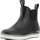 HISEA Women's Ankle Rain Boots, Rubber Fishing Deck Boots, Garden Boots for Women Waterproof (8, Black)