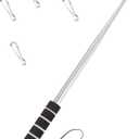 9.8ft Telescopic Handheld Flagpoles Portable Telescopic Banner Flag Pole Telescopic Teacher Pointer Tour Guide Flag Pole for Festival Tour Guides Teachers (Black White)