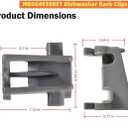 (4 Pack) MEG64438801 Dishwasher Rack Fixing Clips fit for LG DUA127HD, LDFN3432T, LDFN4542S, LDP6810SS, LDP6797BD, LDPS6762S, LDPH7972 -Replace 1559846, AP6237065, 4512016, PS12081829