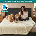 PetAmi Fluffy Waterproof Dog Blanket for Bed Large Dogs, Soft Warm Pet Sherpa Throw Pee Proof Couch Cover, Reversible Cat Blanket Sofa Crate Kennel Protector, Washable Mat (Beige Cream, 60x80)