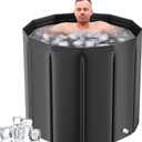 Ice Bath Tub Cold SPA INFLATABLE with inflatable cushion and Cover 30" x 26" ( Black )