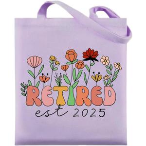 Maciebelle Retirement Gift for Woman, Cool Retirement Gifts for Women, Canvas Tote Bag Best Gifts(Purple)