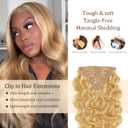 P27/613 Blonde Clip in Hair Extensions Human Hair, Highlight Honey Blonde Body Wave Remy Hair Extensions Clip ins for Women, 14 Inch 120g 7Pcs, Blonde Human Hair Extension