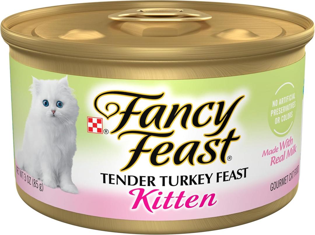 Purina Fancy Feast Kitten Tender Turkey Feast Wet Kitten Food Pate - (Pack of 24) 3 oz. Cans Best Before August 2027
