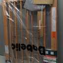 BABELIO Mom's Choice Award Winner-BABELIO 26-40" Metal Baby Gate with Wood Pattern, Press Guard C5 Easy Install Pressure Mounted Dog Gate for Stairs and Doorways, with Wall Protectors and Extension Kits