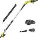 SEYVUM Pole Saw 8-Inch Cordless Pole Saws for Tree Trimming, 15FT Max Reach, Auto Oiling, Multi-Angles, Tool-Free Tensioning Electric Pole Chainsaw, 2.0Ah Battery and Charger Included (Lemon Green)