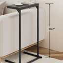TUTOTAK C Shaped End Table, Tray Table, Small Side Table, 28.7 inch Tall Couch Table, Tv Tray, Sofa Table, Living Room, Bed Room, Black TB01BK071