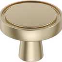Amerock BP36857BBZ | Destine 1-3/8 inch (35mm) Diameter Golden Champagne Cabinet Knob | Kitchen Cabinet Hardware | Furniture Hardware | Drawer Handle