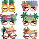 2 x 6Pcs Hawaii Luau Party Glasses Hawaiian Glasses Beach Party Decoration Summer Party Favors
