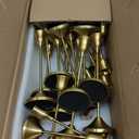 24PCS Brass Gold Taper Candle Holders Set, Vintage Metal Candlestick Holders Plus Candle Snuffer for Table Centerpiece,Wedding Reception,Festive Christmas Mantel Decoration