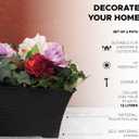 Elly Dcor Set of 2 24x8 Rectangular Modern, Resistant and Self Watering Planter with Rattan-Like Finish, 24", Gray