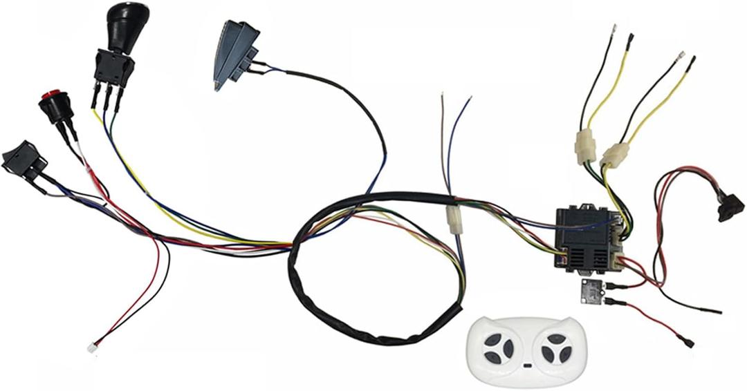12 Volt Electric Car Power Wheel DIY Modified Harness High Power Self-Made Wires and Switch Kit with Remote Control and Receiver for Replacement Parts Ride On Car Accessories