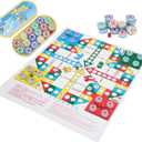 Flight Chess, Portable Board Game Aeroplane Chess Flying Chess Flight Game Set with Oval Box Chess And Leisure Sports Supplies Chinese Flying Chess Game Flying Chess Game