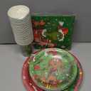 Christmas Plates Set: 100Pcs Xmas Party Decorations Christmas Party Plates and Napkin, Included 9 inch & 7 inch Plates Napkins Cups