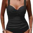KI LAPHEE One Piece Underwire Swimsuit Women Tummy Control - Ruched Push Up Molded Cups Bathing Suit Size XXL