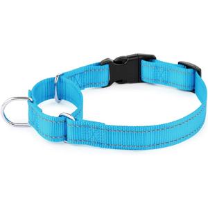 PLUTUS PET Reflective Martingale Collar with Quick Snap Buckle,No Pull Dog Choker Collar for Small Medium Large Dogs,S,Blue (S:12"-16")