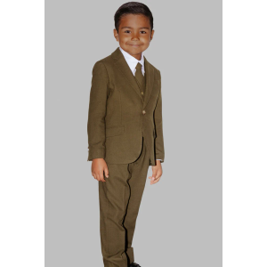 Retro Linen Boys Suit Slim Fit 5 Piece Sets Kids Wedding Outfit Linen Suits Casual Drawstring Tuxedo Set for Boy 7