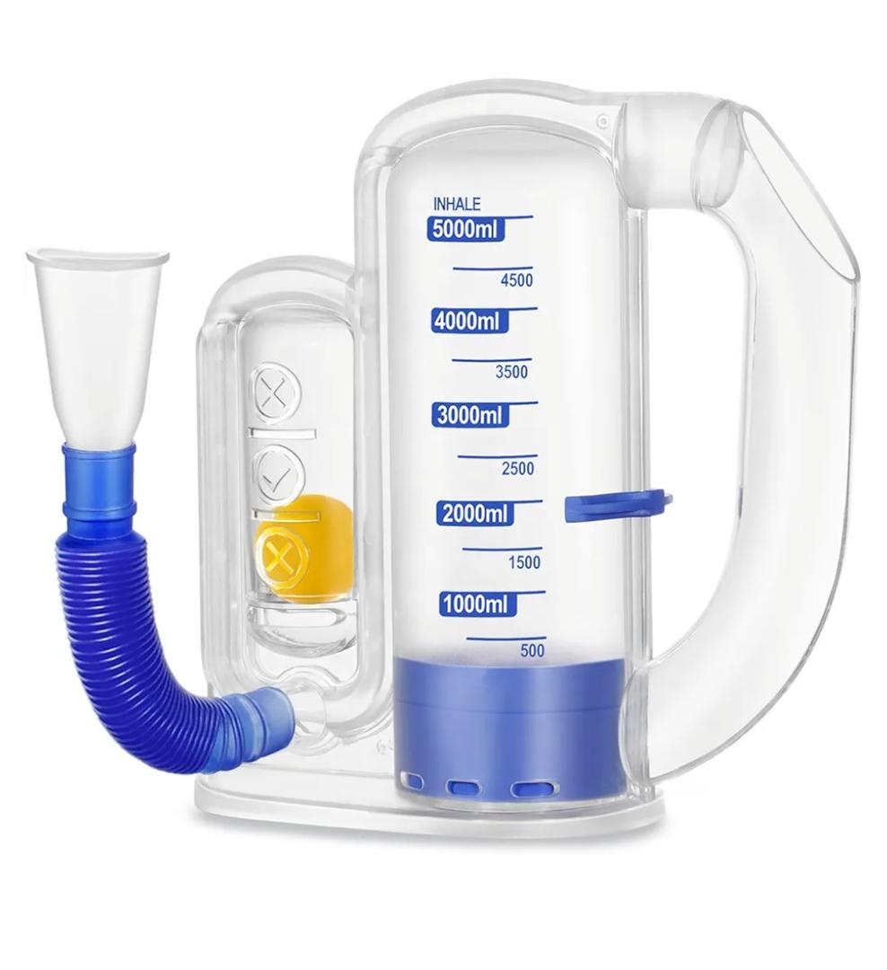 Breathing Exercise Device for Lungs, Lung Exerciser Device – 5000ml Volumetric Deep Breathing Trainer with Flow Rate Indicator for Respiratory Health & Recovery