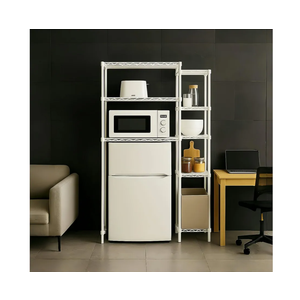 Dorm Mini Fridge stand with storage, Above mini Fridge Shelf,Small Refrigerator and Microwave Stand, Multi-Functional Storage Rack, Suitable for Kitchens, College Dorm(white, 23.7"L x17.7"W x 59.1"H)