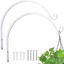Kingsyard 2-Pack Wall Plant Hanger Outdoor - Heavy Duty Metal Decorative Hanging Bracket Hooks for Hanging Plant, Hummingbird Feeders, Lanterns, Wind Chimes Outdoor & Indoor, 14-Inch/White