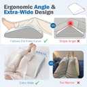 Vekkia Knee Pillow for Back Sleeping, 7" Wedge Pillow for Knees & Leg, Versatile Wedge with Dual Handles,Comfortable Support for Post-Surgery, Lower Back&Hip Pain Relief, Blood Circulation, Swelling