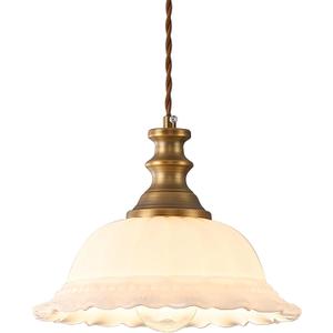 HDDFL Glass Pendant Lights Modern Pendant Lighting Fixtures Hanging Lamp for Kitchen Island Bedroom Dining Room Coffee Shop Hallway White and Brass