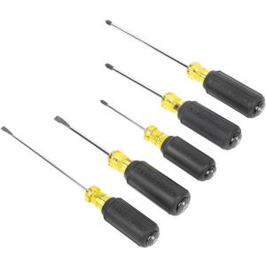 Klein Tools 85805 Screwdriver Set, Made in USA, Multi-Purpose Precision Machined Tips, (3) Phillips, (2) Slotted, Cushion-Grip Handle, 5-Piece