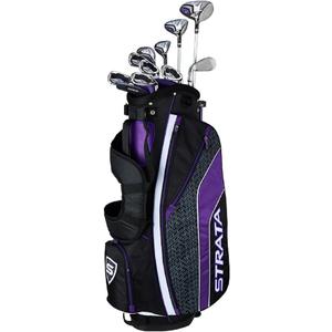 Callaway Golf Strata Complete Golf Set Right, 16 Piece (Strata Ultimate), Women's, Standard,  (Driver, 3 Wood, 4 & 5 Hybrid, 6 - 9 Iron, Pitching Wedge & Sand Wedge, Putter, Stand Bag, 4 Head covers)