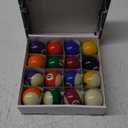 Pool Balls Mini Pool Balls Set,1-1/2 Inch Billiard Balls Set Not Regulation Size, Complete 16 Ball Set
